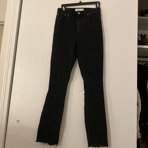 Abercrombie split hem black jeans